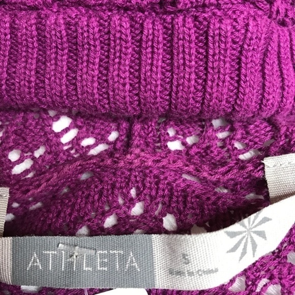 𝅺athleta Shoreline Purple Crochet Style Hoodie - Picture 4 of 8